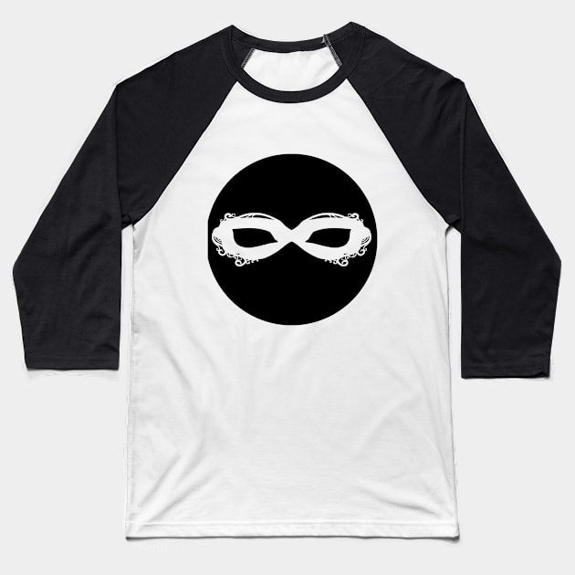 Black Masque Baseball T-Shirt by Thedustyphoenix